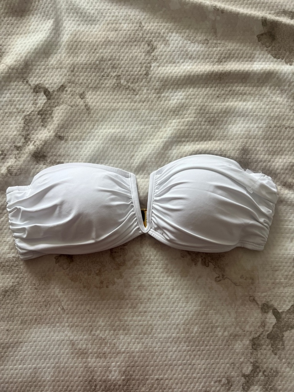 Bleu Rod Beattie White Bandeau Macrame Bikini Top Size 6 - Picture 6 of 8